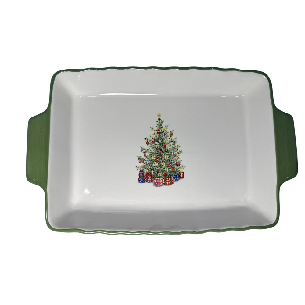 Christopher Radko Traditions Christmas Tree Ceramic Baking Dish 9.5x13